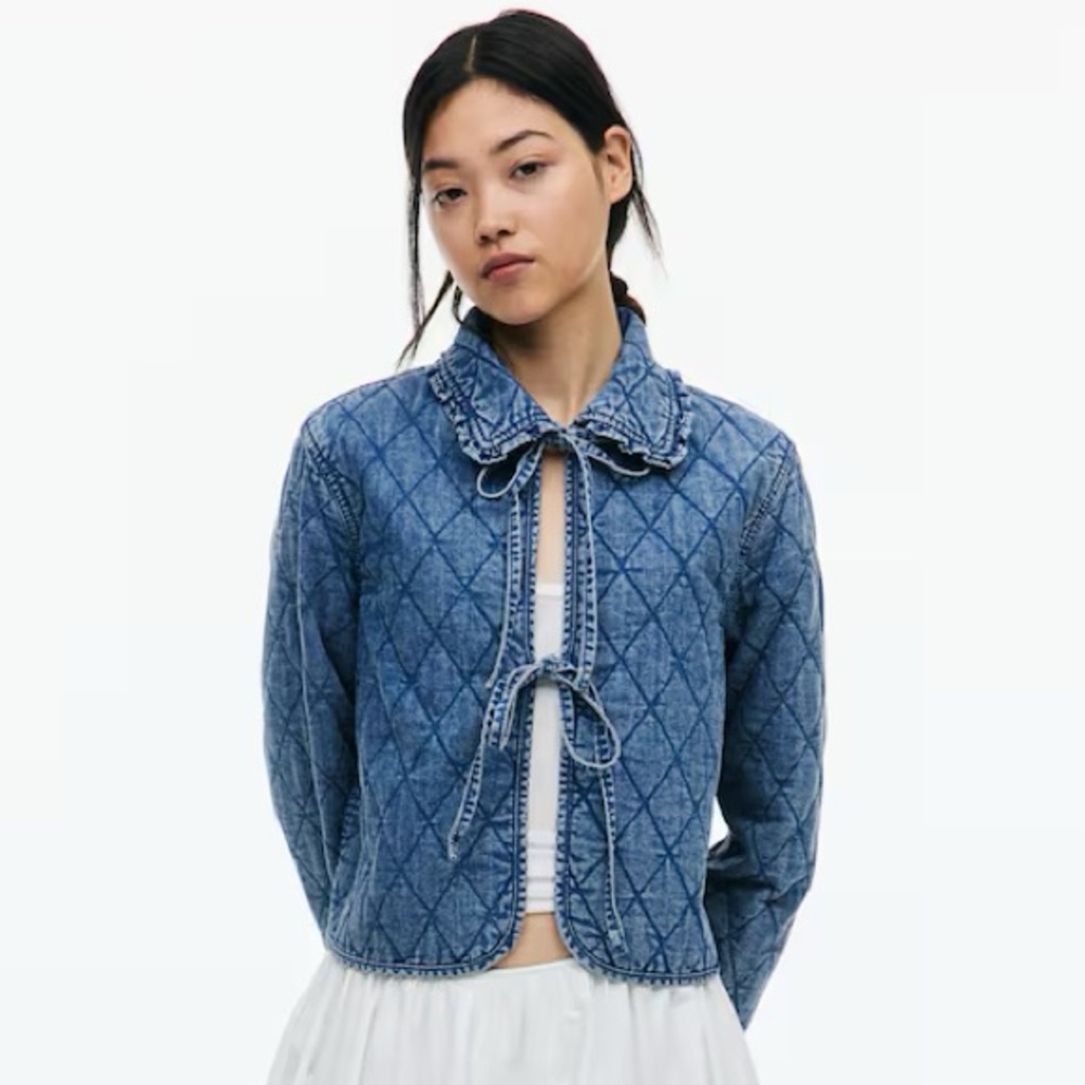 H&M Quilted Denim Jacket XS